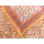 Double Bed Jaipuri Quilt / Razai Hand Block Printing Floral Design Size 90*108